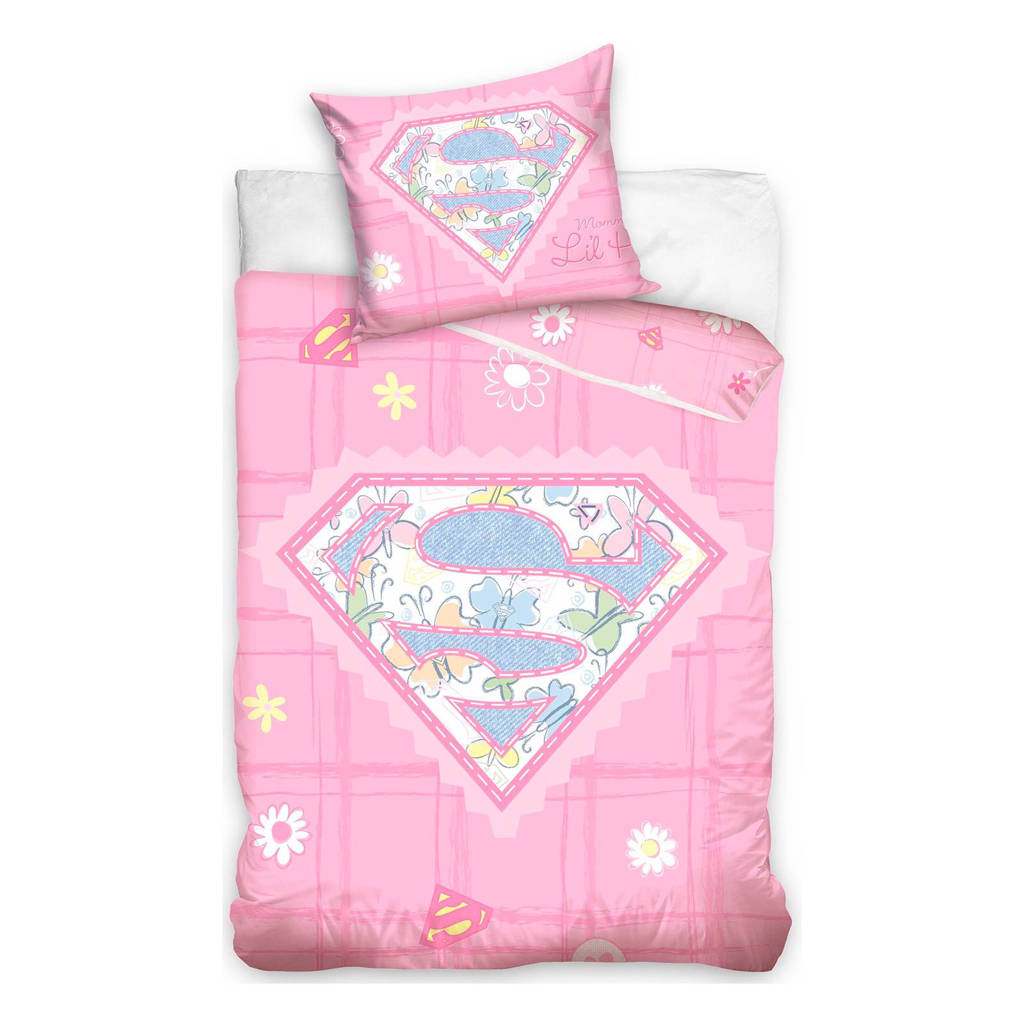 Carbotex Superbaby dekbedovertrek 100x135 cm lichtroze, Lichtroze