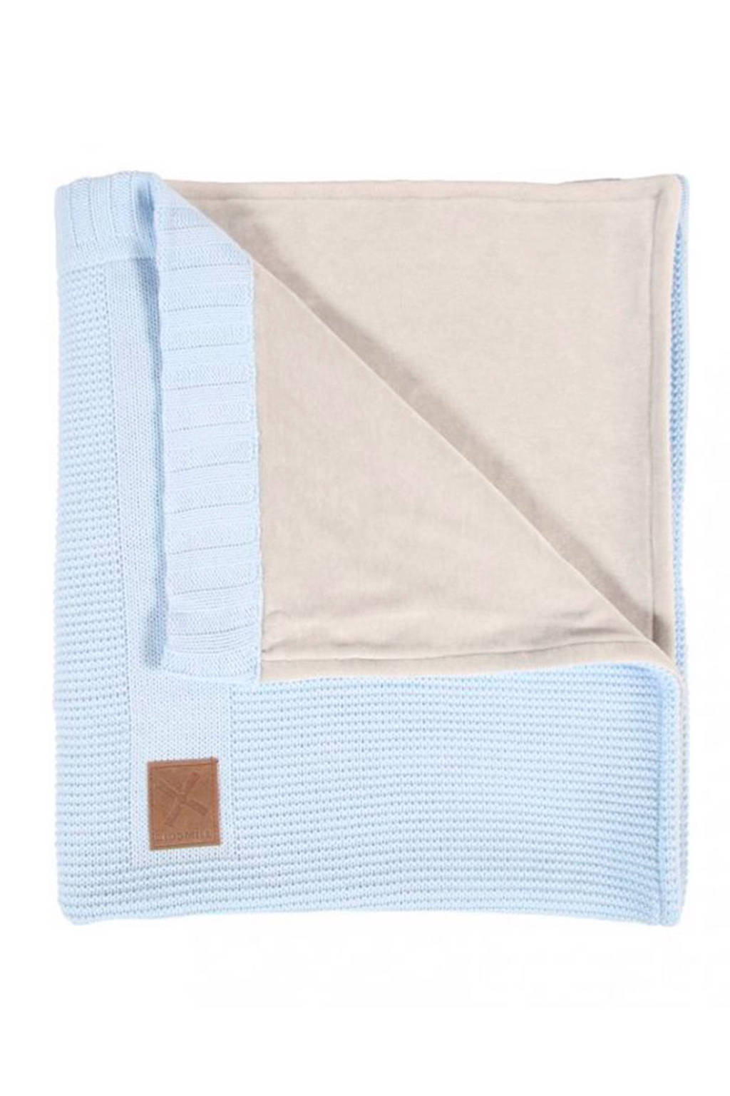 Kidsmill Knitted wiegdeken 75x90 cm blauw, Blauw