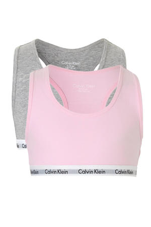 bh top - set van 2 roze/grijs melange