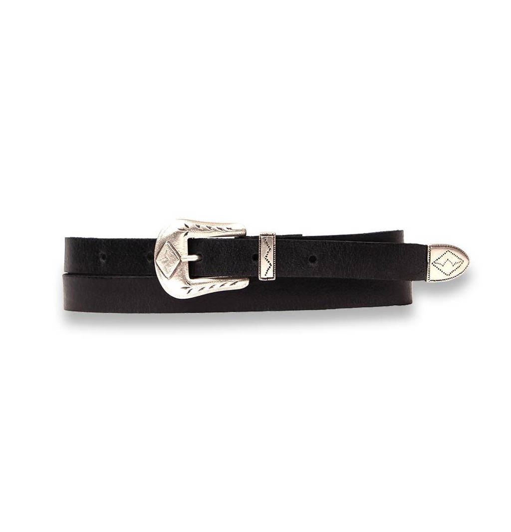 Legend leren riem zwart, Zwart