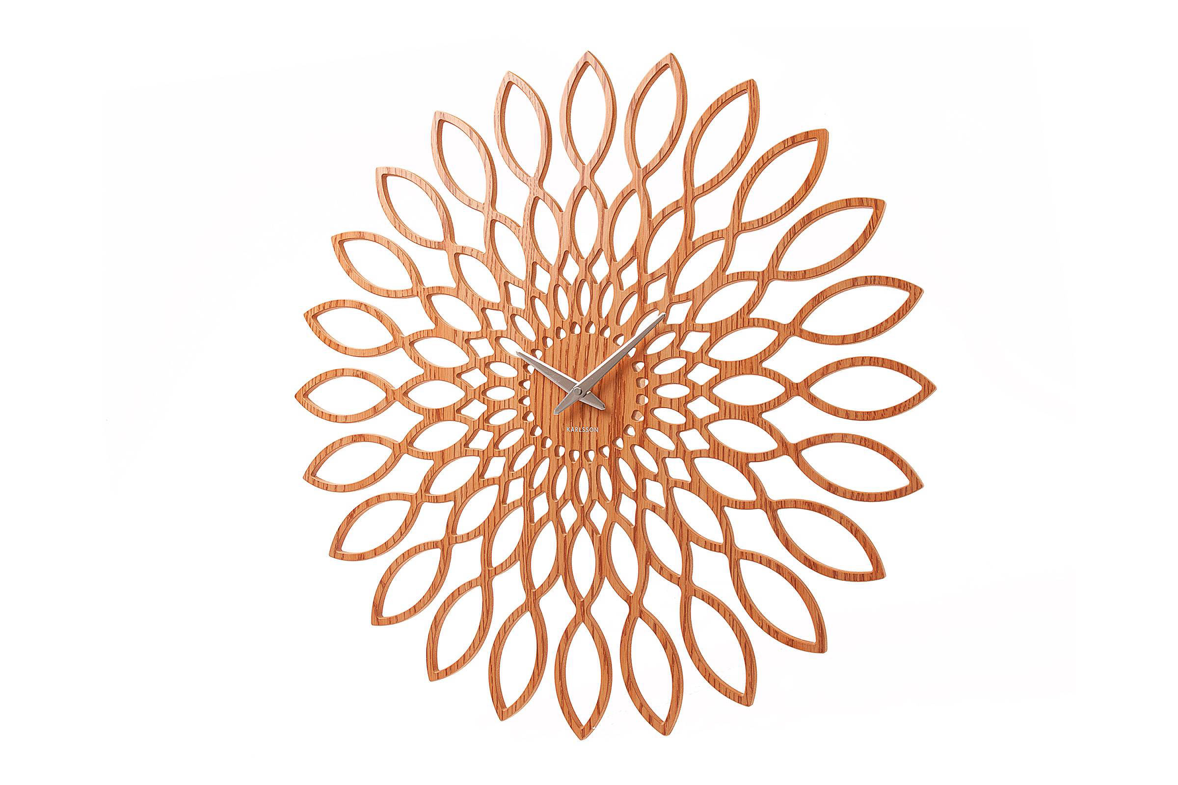 Karlsson Wandklokken Wall Clock Sunflower Wood Finish Bruin online kopen