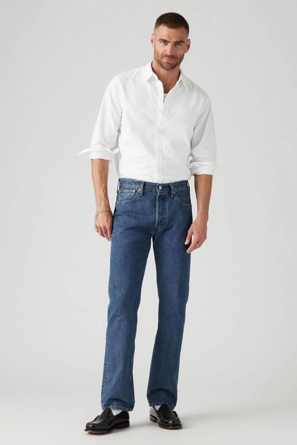 Levi's 501 straight leg jeans stone wash