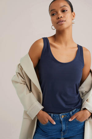 singlet met katoen donkerblauw