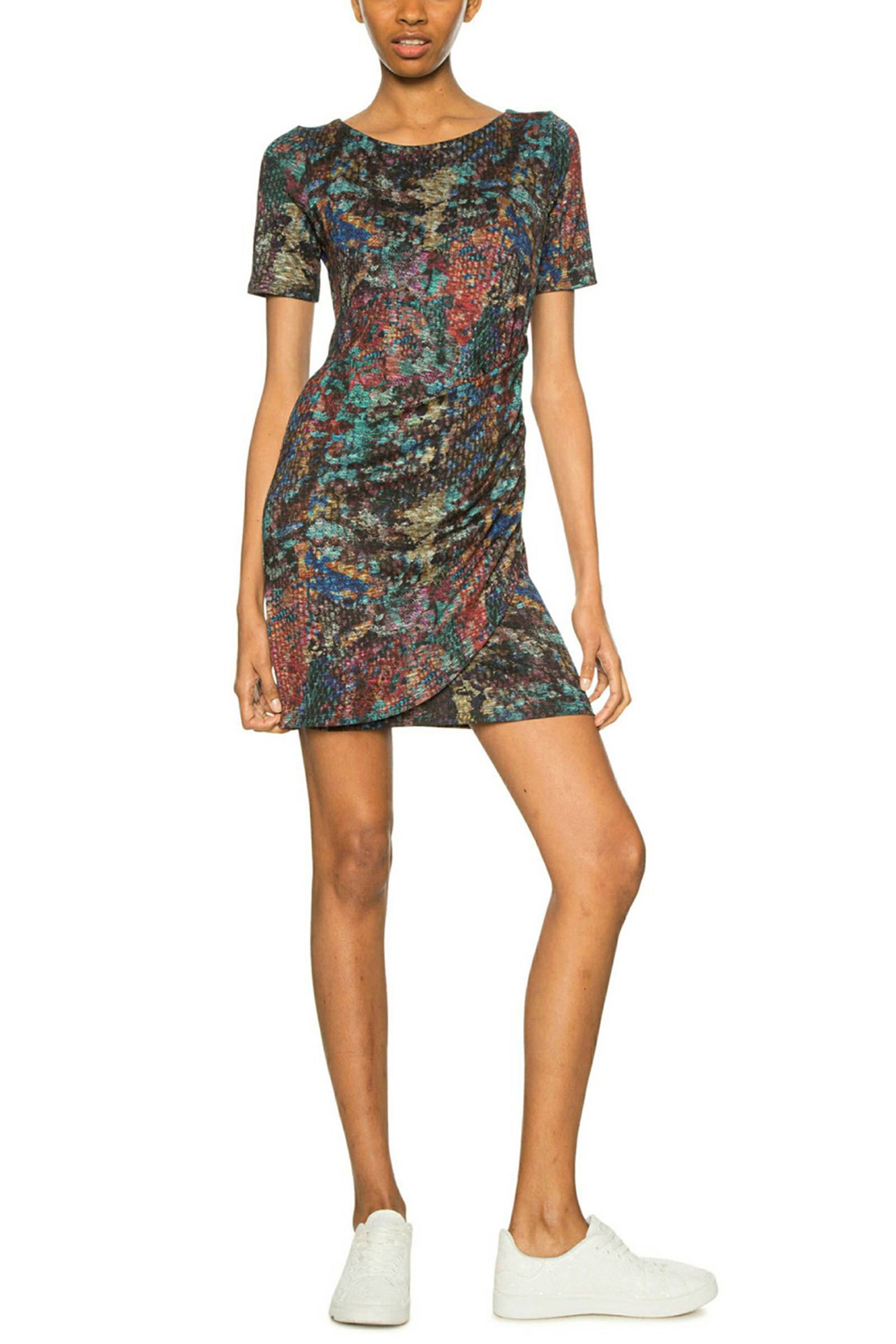 Desigual denim A-lijn jurk dark blue denim