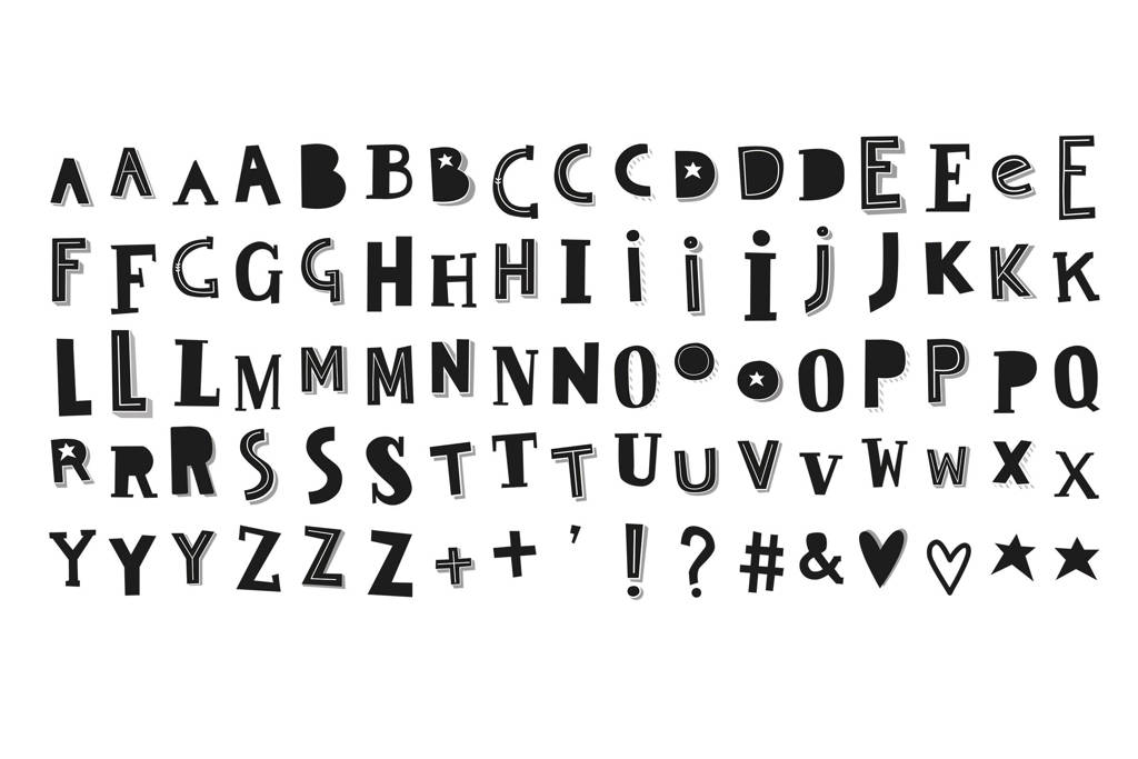 A Little Lovely Company lightbox letter set: funky black, Zwart