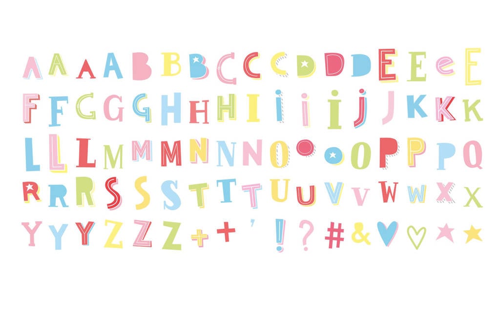 A Little Lovely Company lightbox letter set: funky colour, Multi