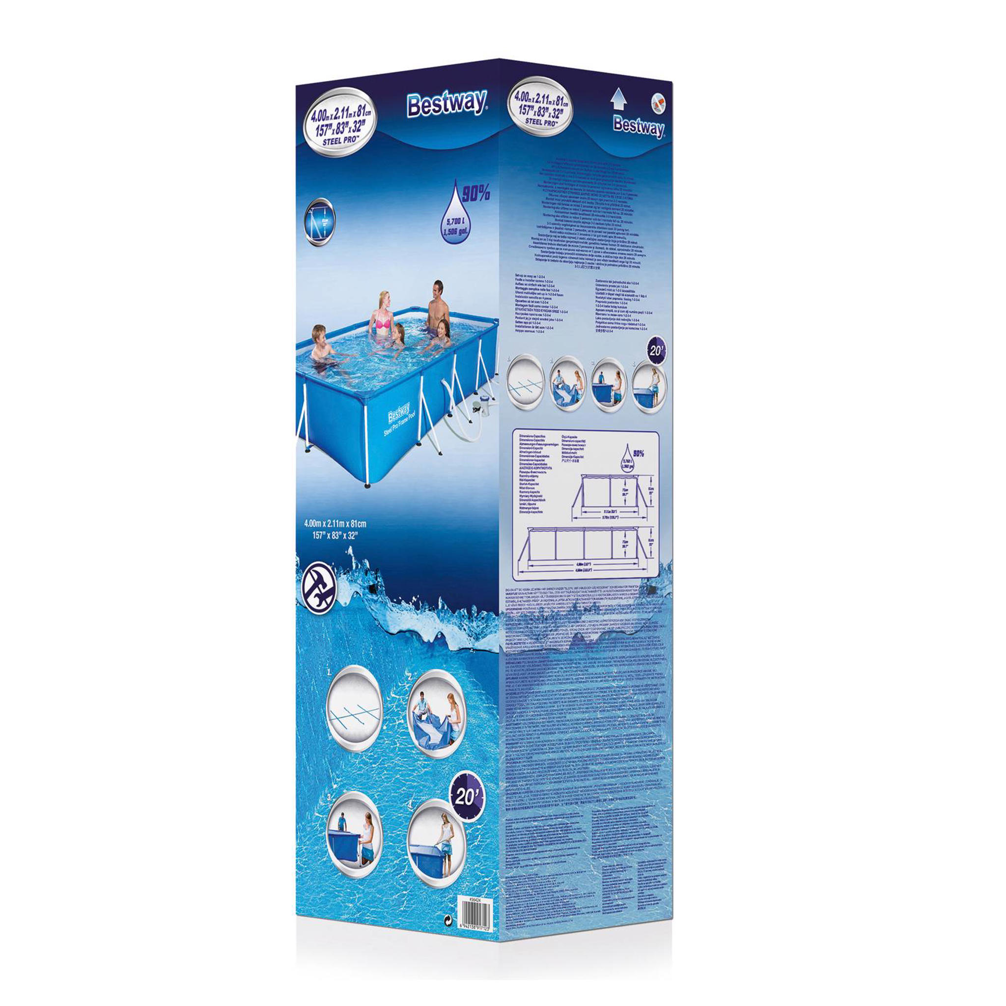 Bestway Steel Pro 56424 Bestway Steel Pro zwembad + filterpomp 400 x ...