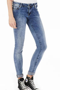 Blauwe dames Cars Victoria skinny fit jeans van denim met regular waist en rits- en knoopsluiting