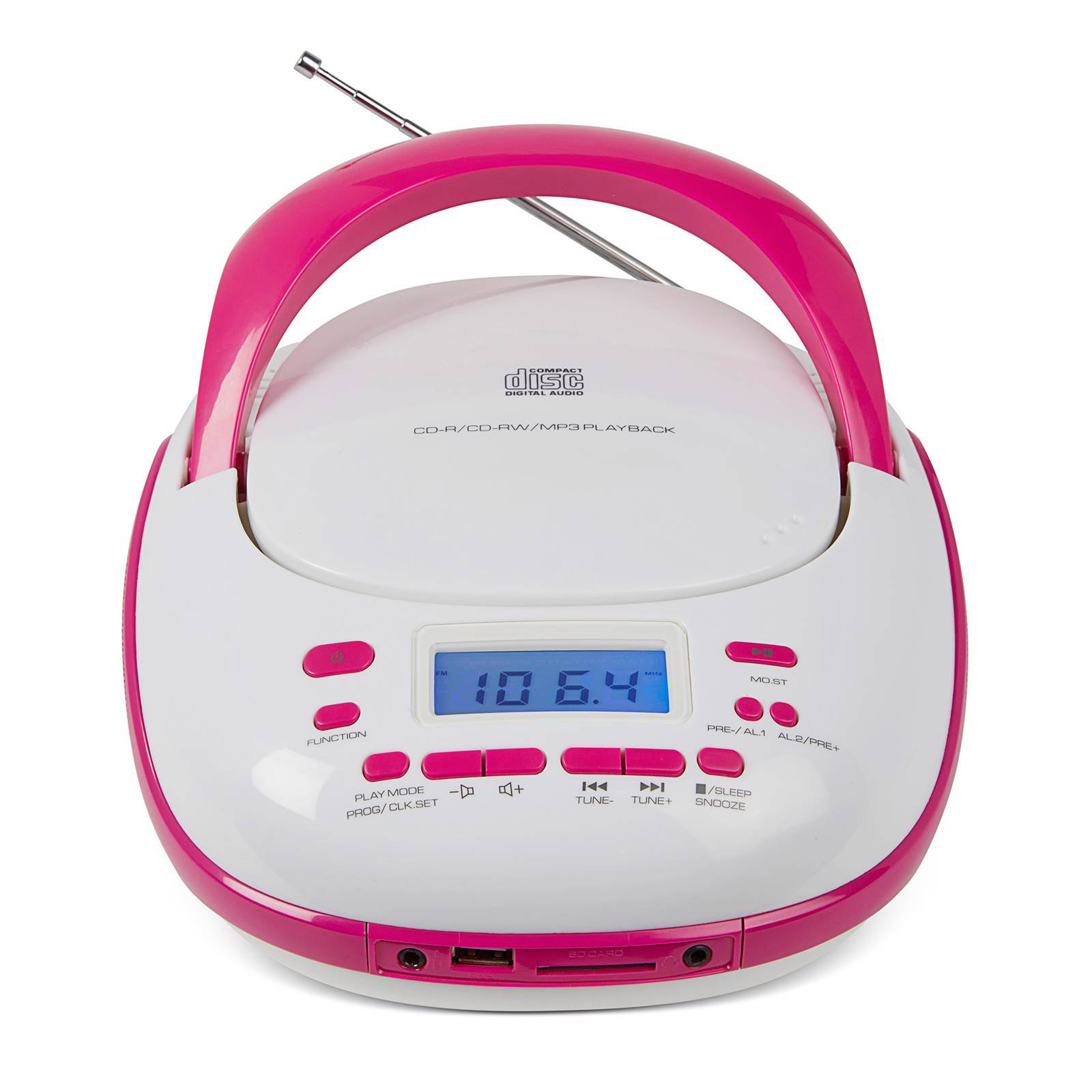 Nikkei Nprc56pk Portable Radio/cd speler Met Usb En Bluetooth Wit/roze online kopen