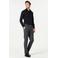 Michaelis slim fit strijkvrij twill overhemd zwart