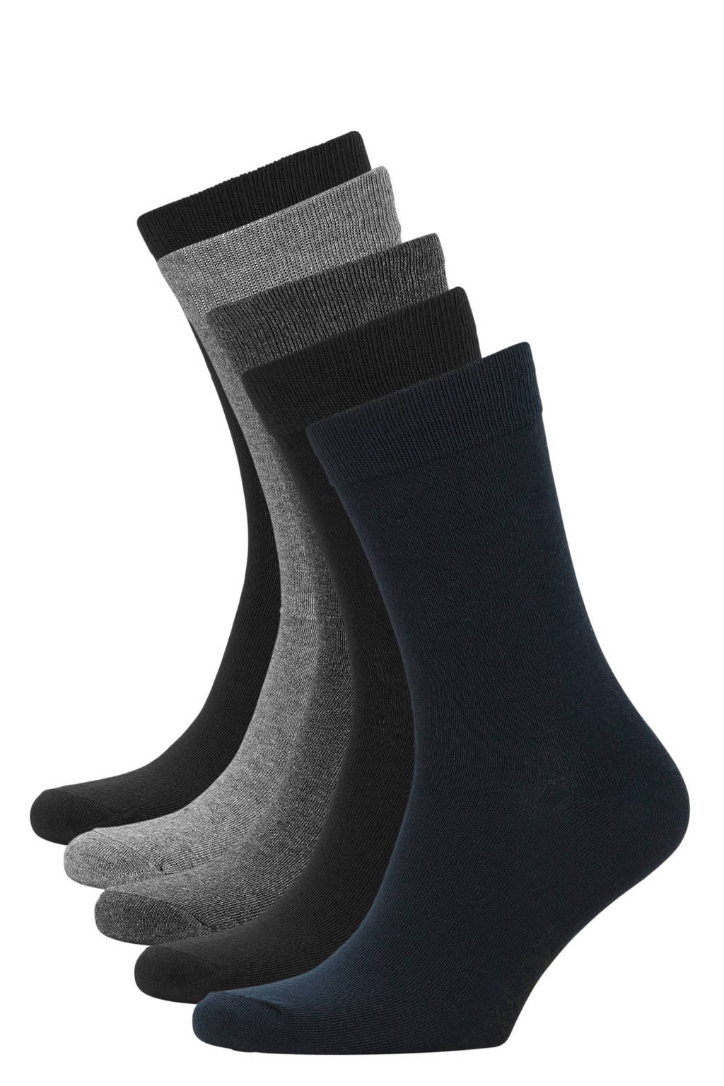 JACK & JONES sokken set van 5 paar antraciet, Zwart/navy/grijs