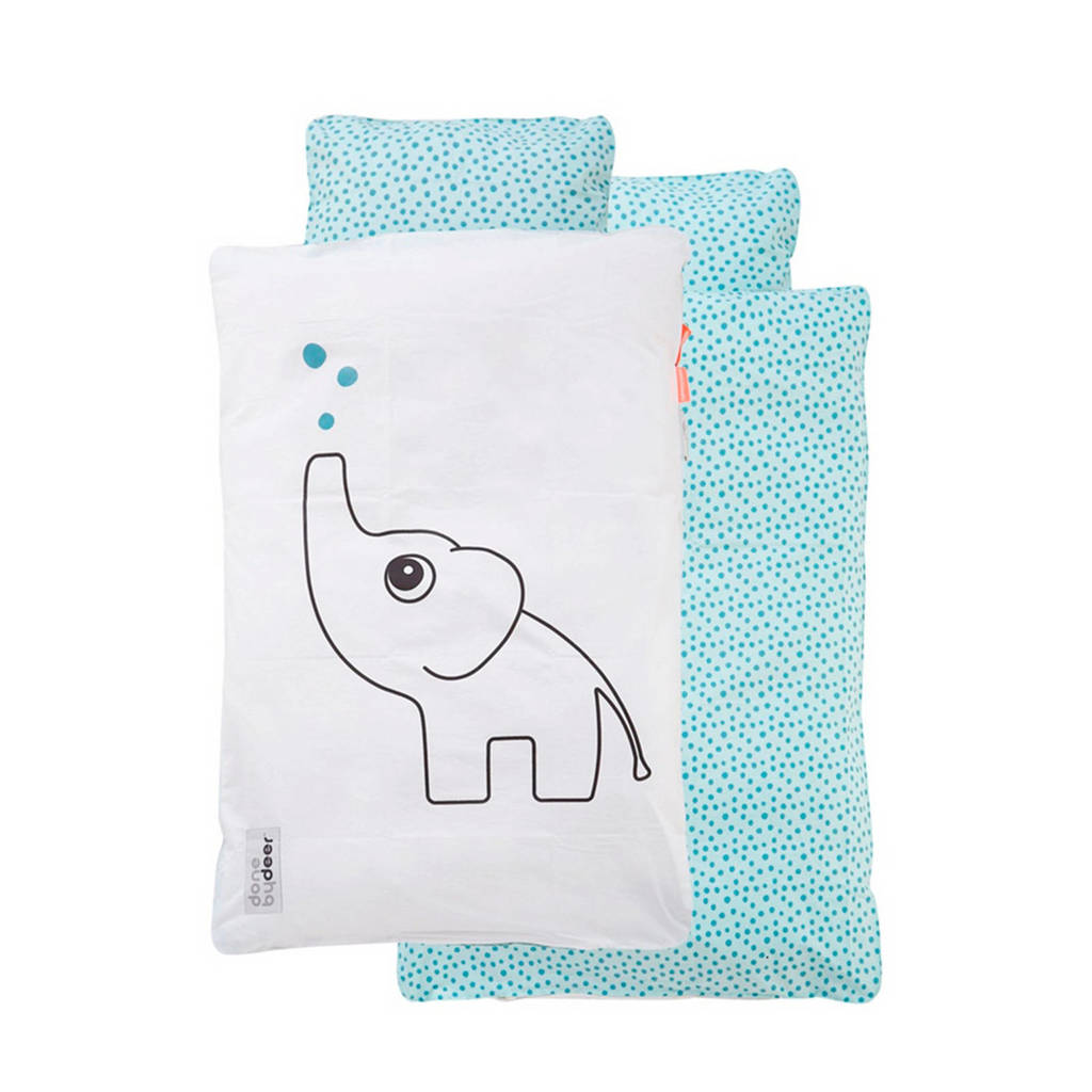Done by Deer Happy dots Elphee katoenen dekbedovertrek 70x100 cm blauw, Blauw