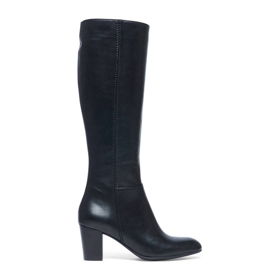 Manfield leren laarzen met smalle schacht, Zwart
