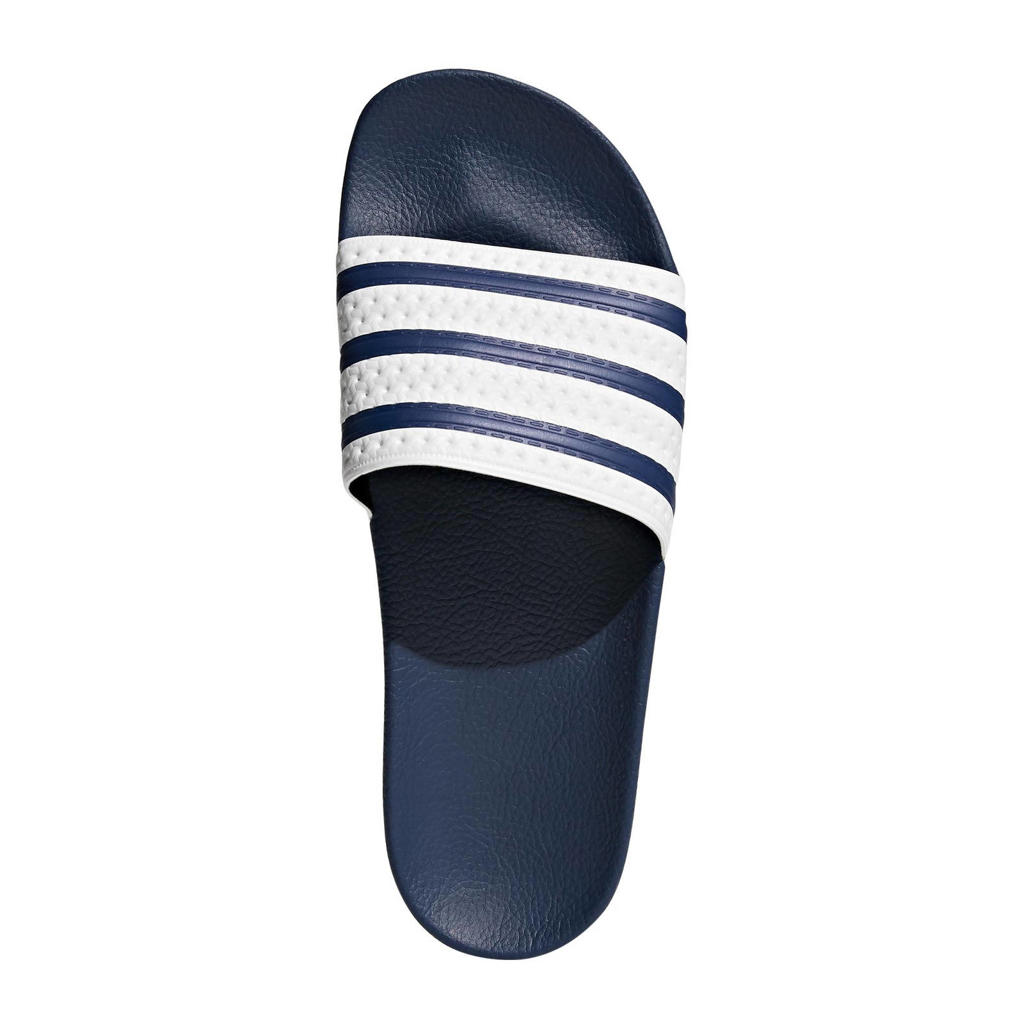 Blauwe unisex adidas Originals Adilette badslippers van pu