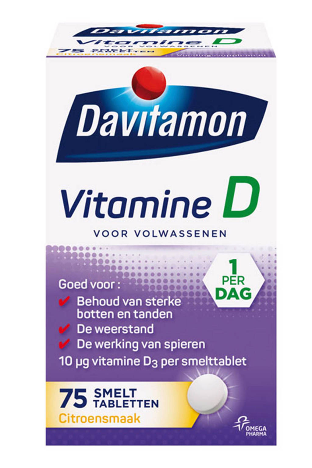 Davitamon Vitamine D Volwassenen Smelttablet - 75 stuks