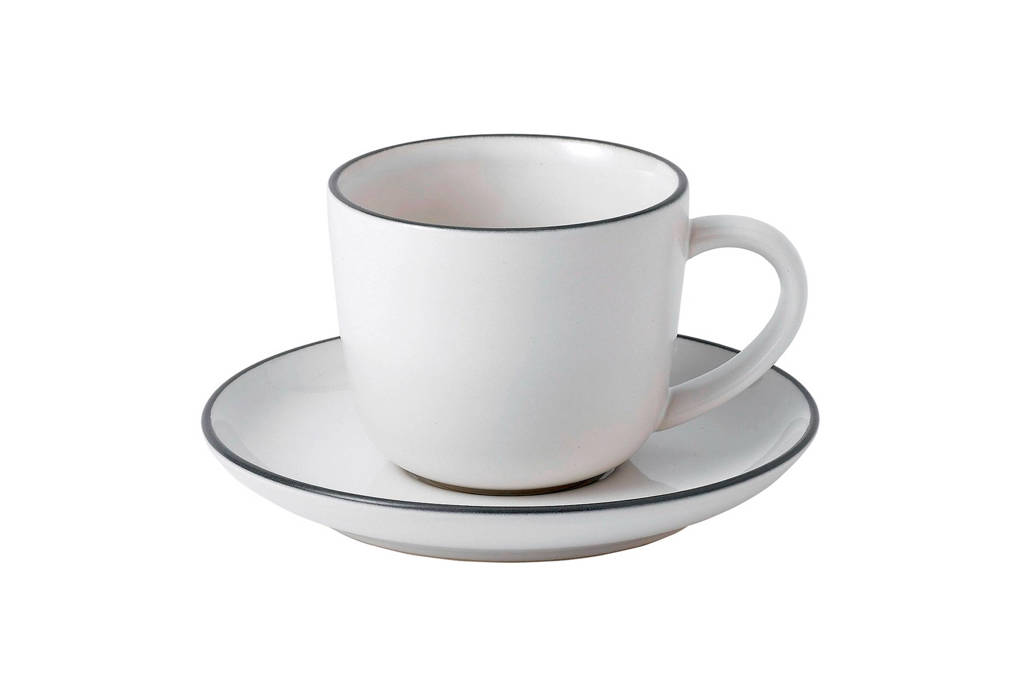 Gordon Ramsay by Royal Doulton espressokopje en schotel (set van 2), Wit