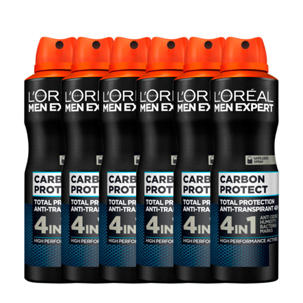 L'Oréal Paris Men Expert Carbon Protect deodorant spray 6 x 150 ml