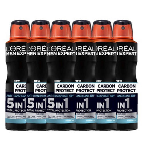 L'Oréal Paris Men Expert Carbon Protect deodorant spray - 6 x 150 ml - voordeelverpakking afbeelding