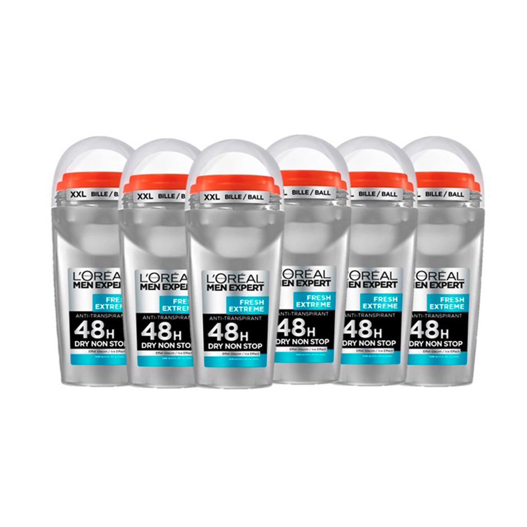L'Oréal Paris Men Expert Fresh Extreme deodorant roller - 6 x 50 ml - voordeelverpakking