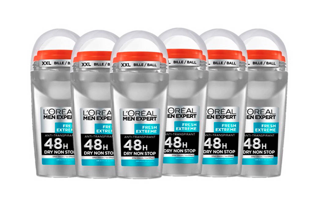 L'Oréal Paris Men Expert Fresh Extreme deodorant roller - 6 x 50 ml - voordeelverpakking