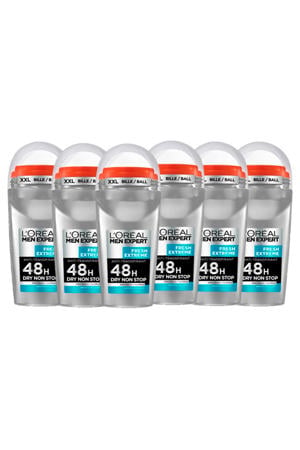 Fresh Extreme deodorant roller - 6 x 50 ml - voordeelverpakking