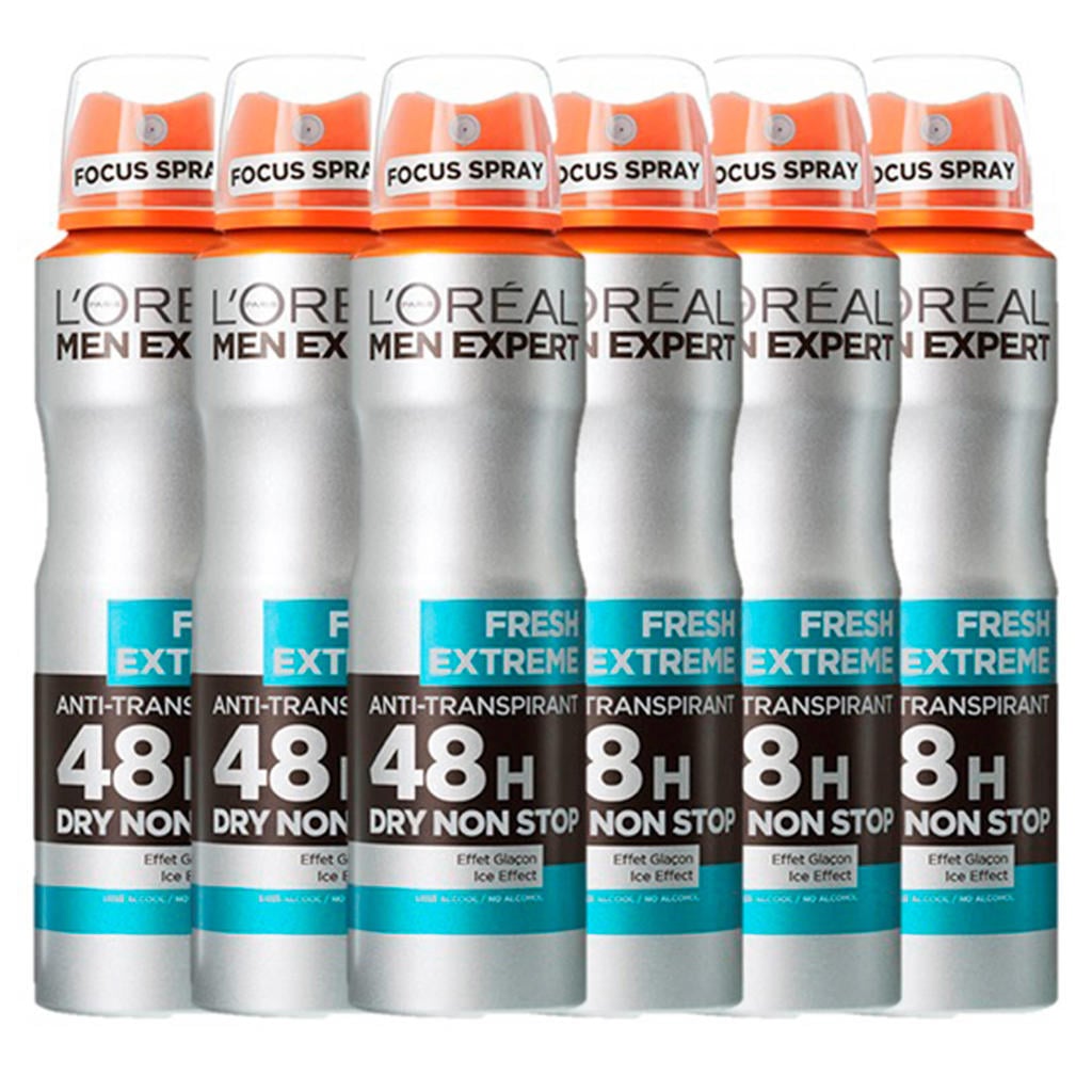 L'Oréal Paris Men Expert 48H Fresh Extreme deodorant spray - 6 x 150 ml - voordeelverpakking