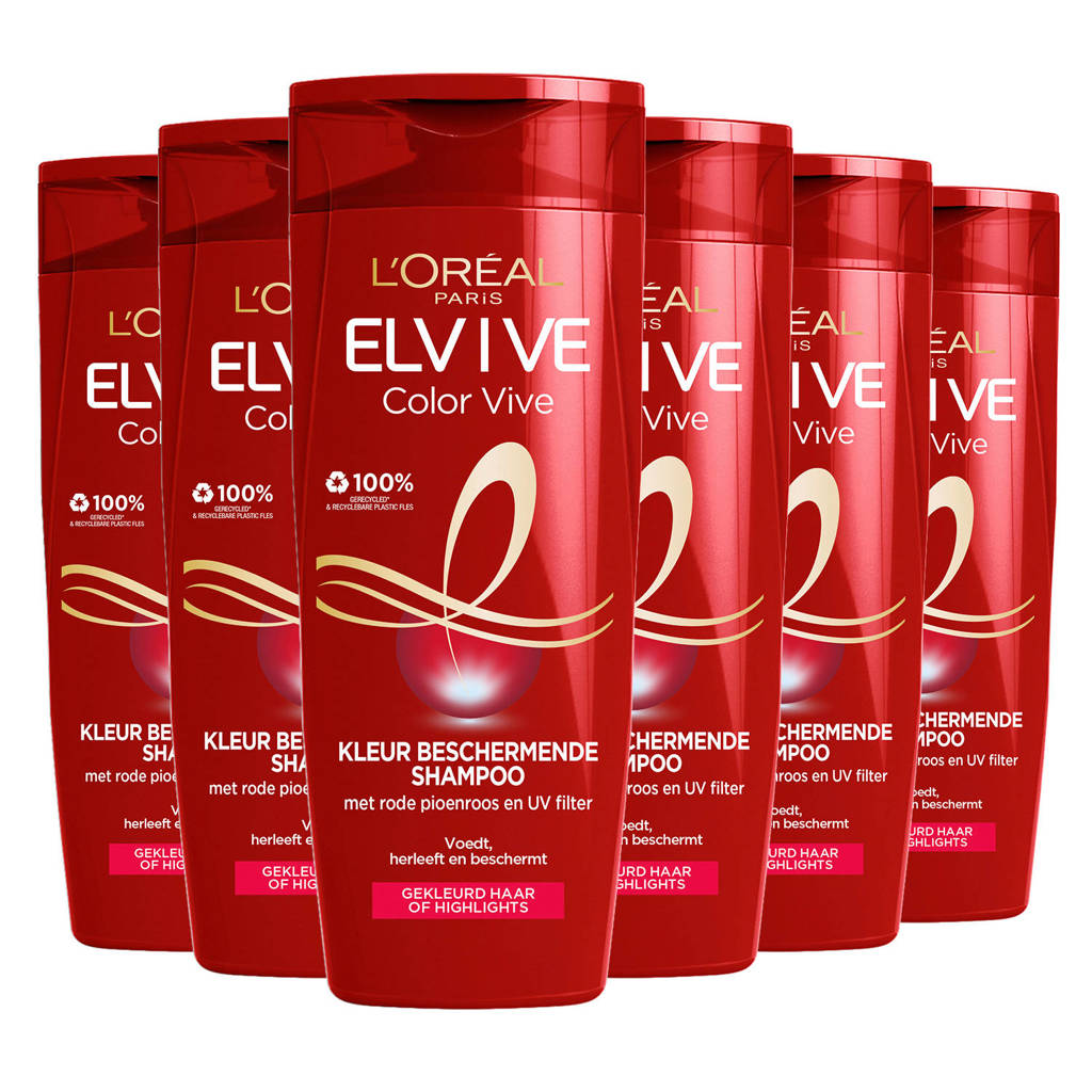 L'Oréal Paris Elvive Color Vive shampoo - 6 x 250 ml - voordeelverpakking
