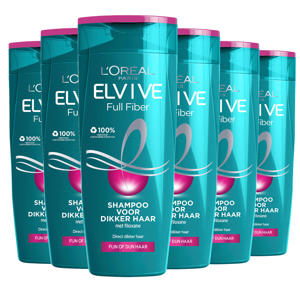 Wehkamp L'Oréal Paris Elvive Full Fiber shampoo - 6 x 250 ml - voordeelverpakking aanbieding