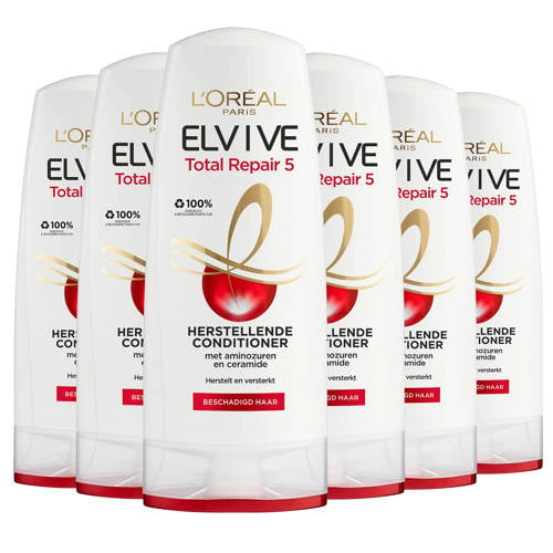 Wehkamp L'Oréal Paris Elvive Total Repair 5 conditioner - 6 x 200 ml - voordeelverpakking aanbieding