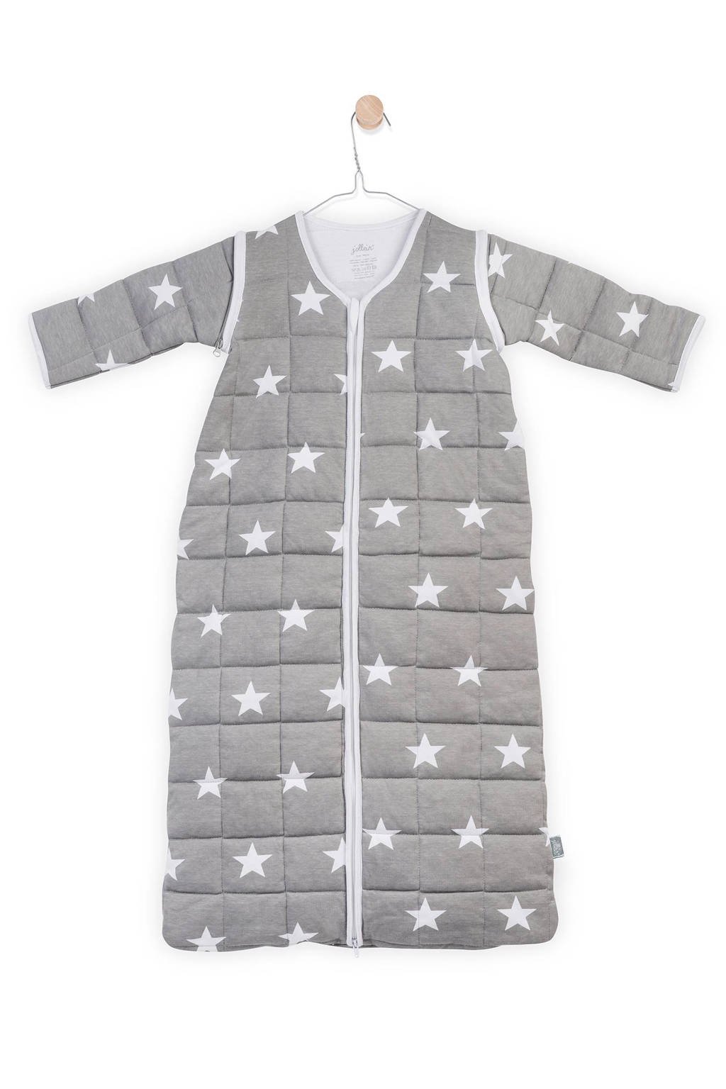 Jollein Little Star 4-seizoenen baby slaapzak 6-18 mnd grijs, Grijs, 90