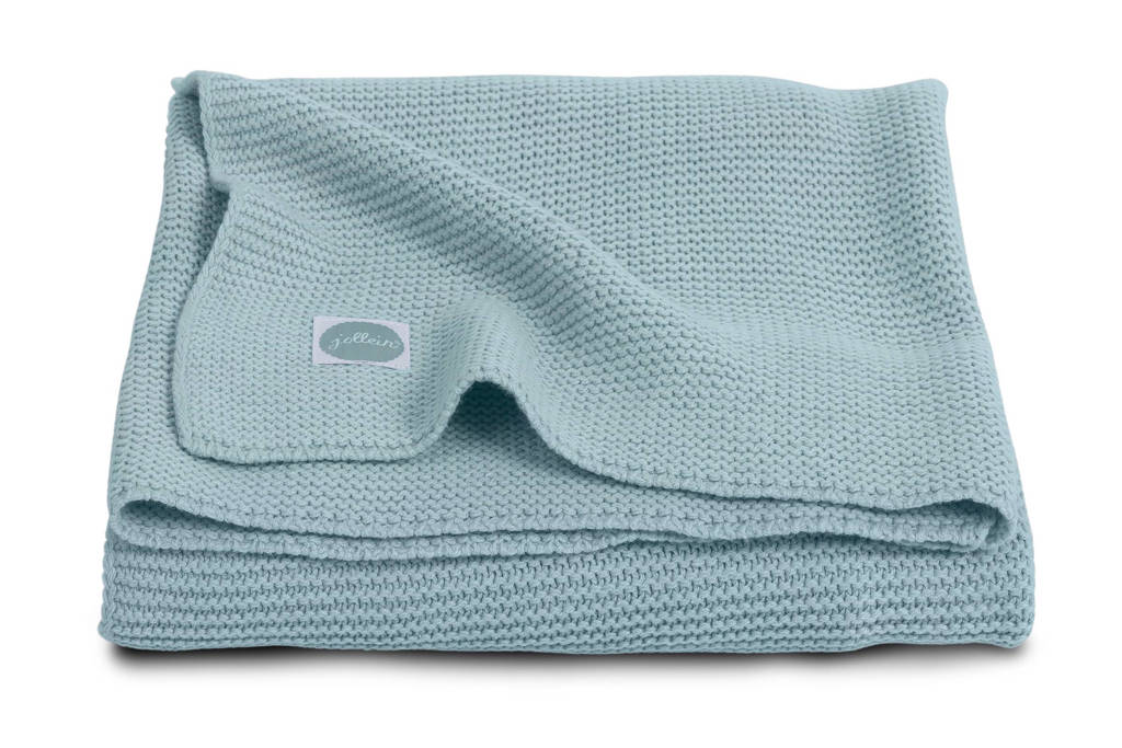 Jollein Basic Knit ledikantdeken 100x150 cm stone green