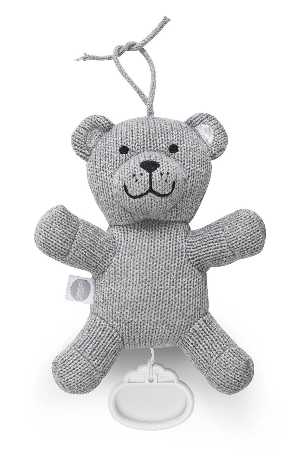Jollein natural knit bear muziekknuffel grijs, Grijs