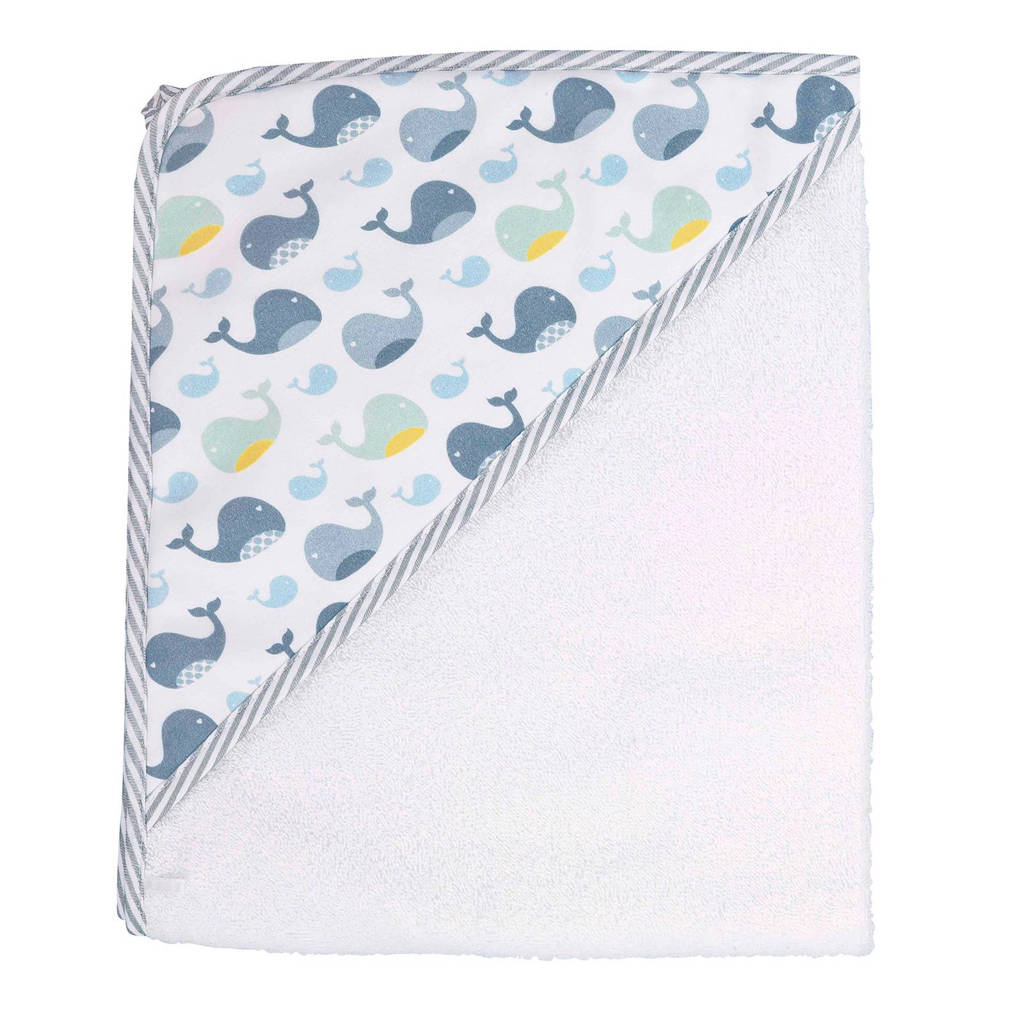 bébé-jou Wally whale badcape 85x75 cm