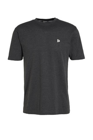 sportshirt donkergrijs gemeleerd