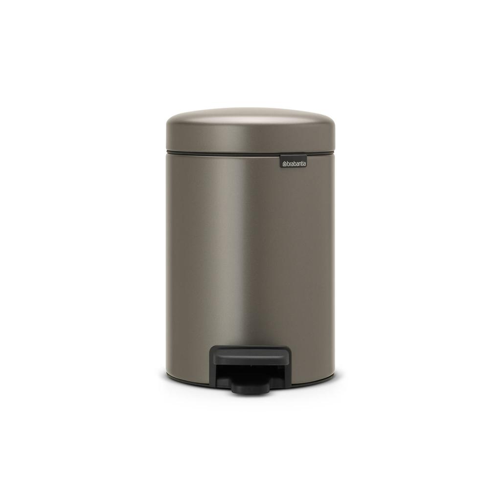 Brabantia Brabantia NewIcon Pedaalemmer, 3 liter, kunststof binnenemmer - Platinum (3 liter)