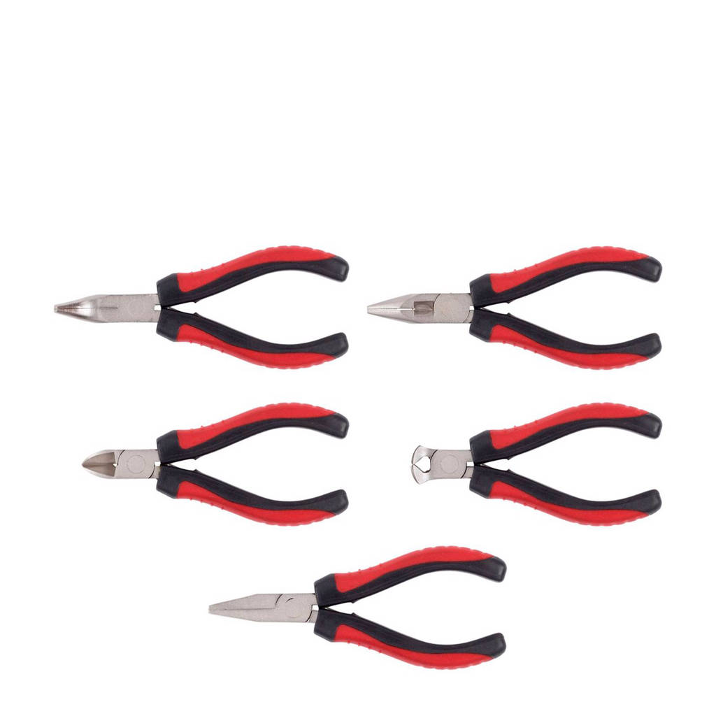 Kreator 5-delige mini tangen set, Rood