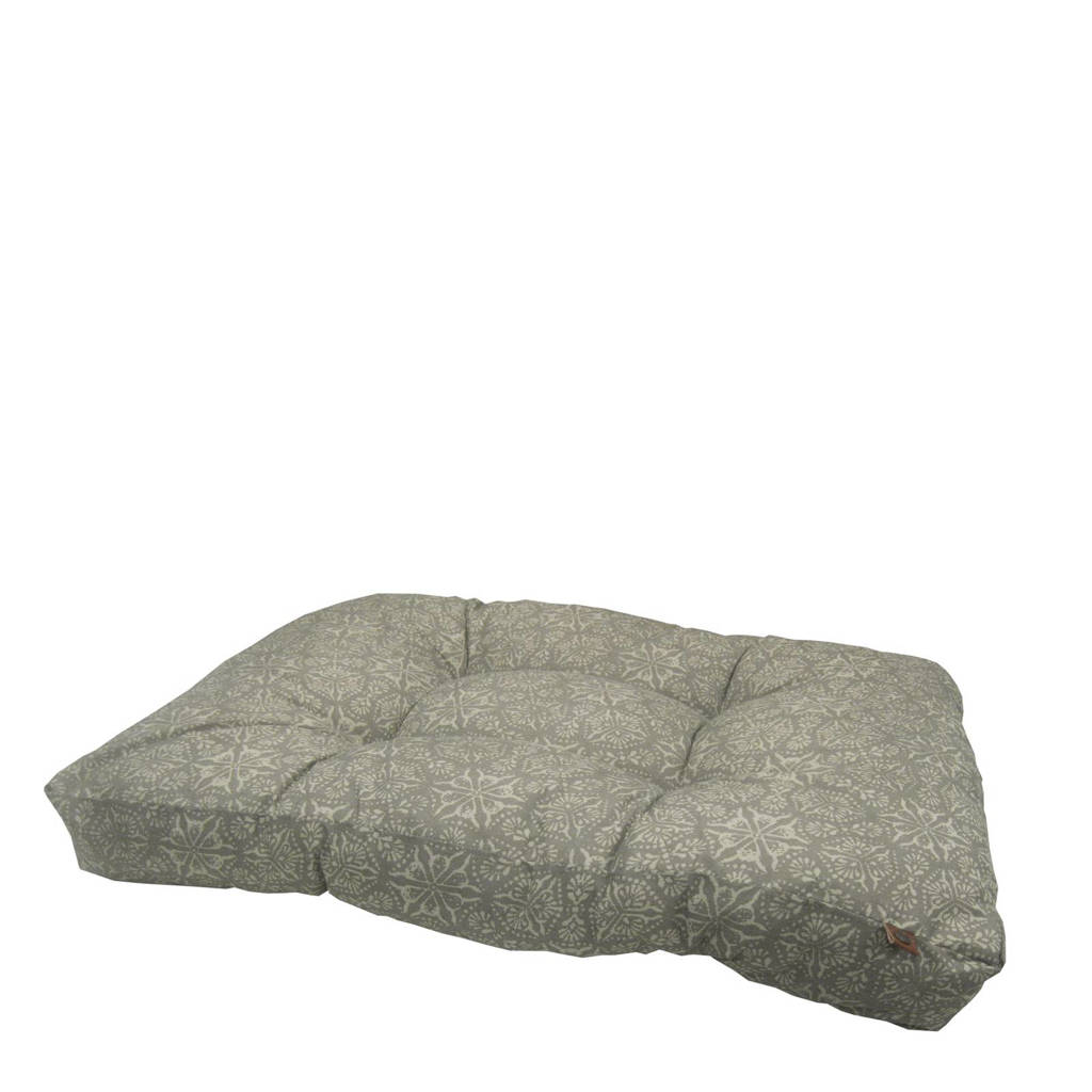 OVERSEAS hondenkussen (M), Taupe met zand kleurige opdruk