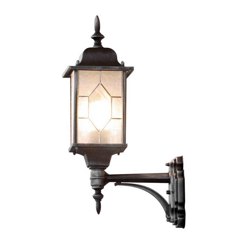 Konstsmide wandlamp Milano (M) 230 V, Zwart/zilver