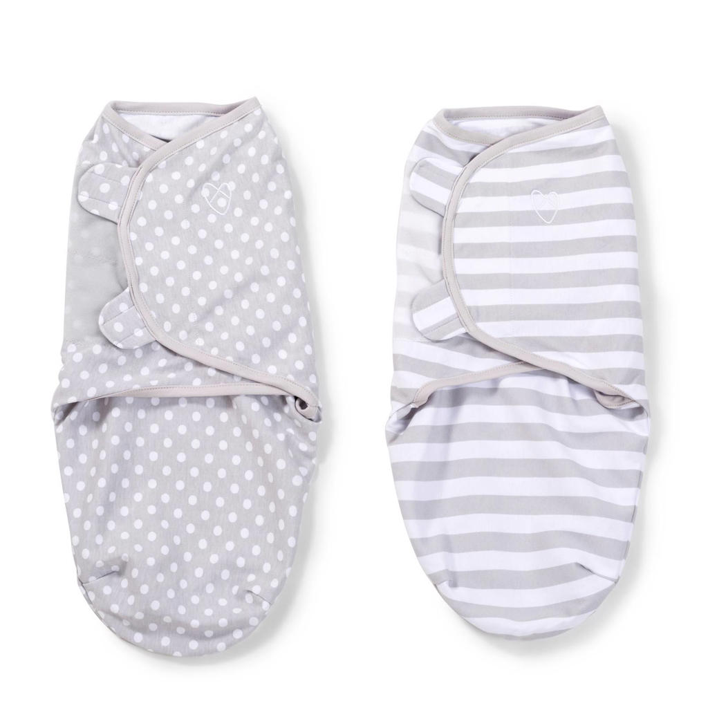 SwaddleMe inbakerdoek small grijs (2 stuks) wehkamp