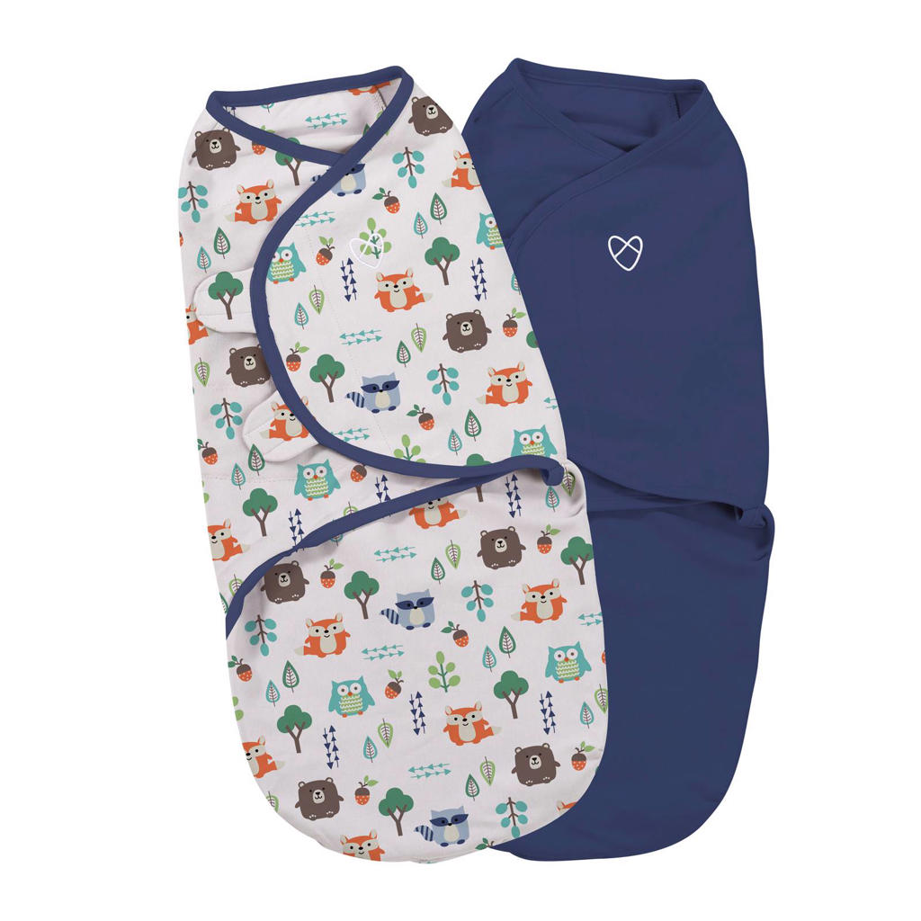 SwaddleMe inbakerdoek small blauw/multi (2 stuks) wehkamp