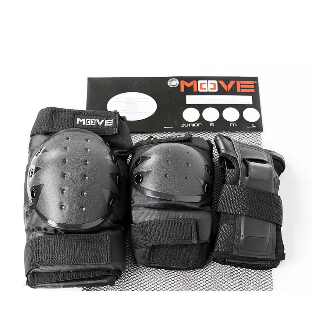 Move 3-pack basic senior skatebescherming, Zwart
