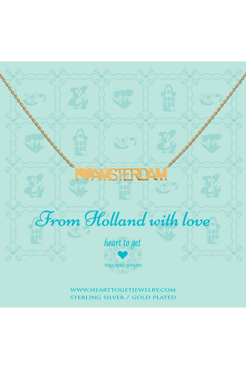 Heart to Get zilveren ketting goudkleurig - N291AMS16G, Goud