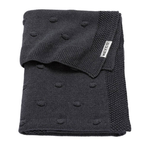 Meyco Silverline Knots Ledikantdeken 100X150 Cm Donkergrijs meyco kopen in de aanbieding