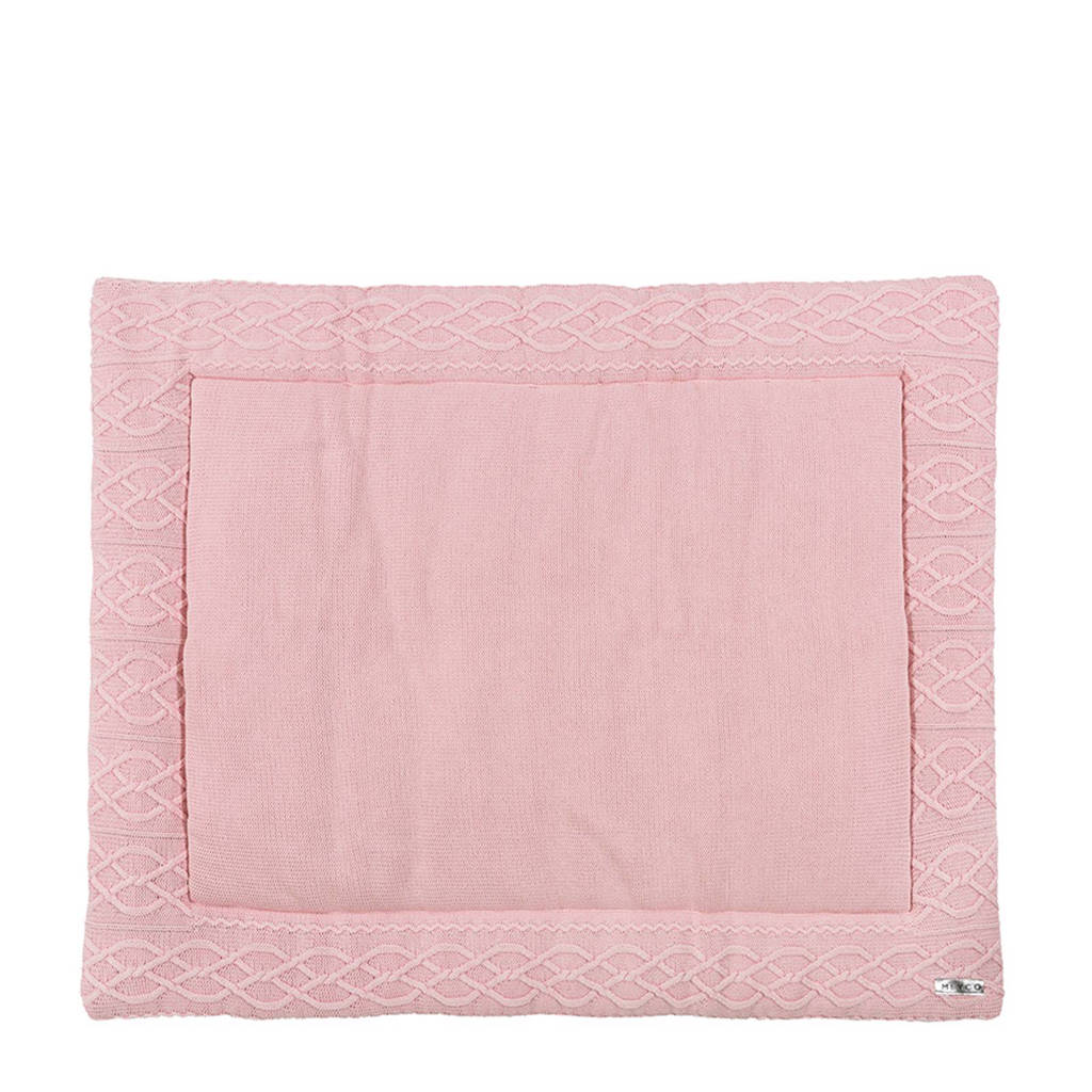 Meyco Silverline Stonewashed Cable boxkleed 80x100 cm roze, Roze