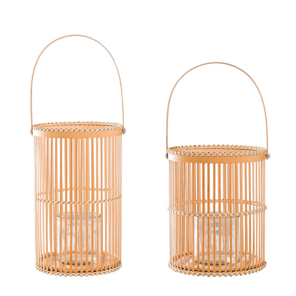 Bloomingville lantaarns (set van 2), Naturel