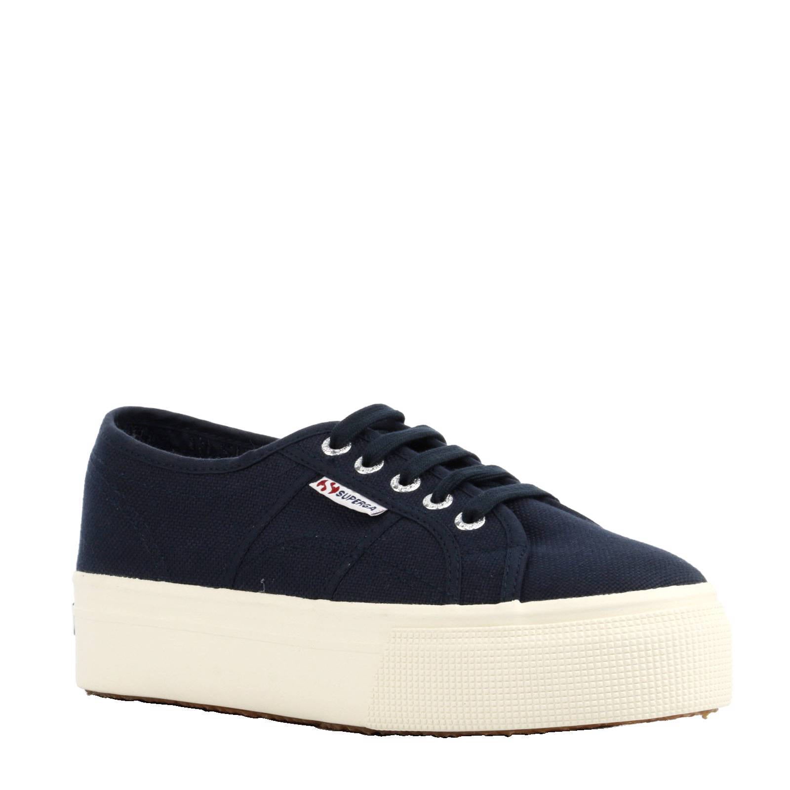 Superga 2790 Ascot plateau sneakers donkerblauw | wehkamp