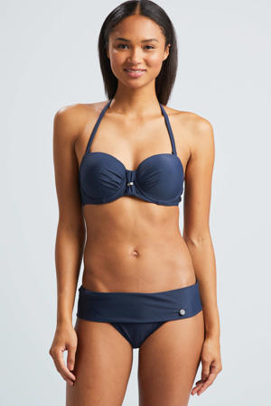 voorgevormde strapless bandeau bikinitop donkerblauw