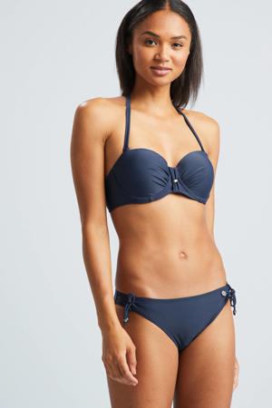 voorgevormde strapless bandeau bikinitop donkerblauw