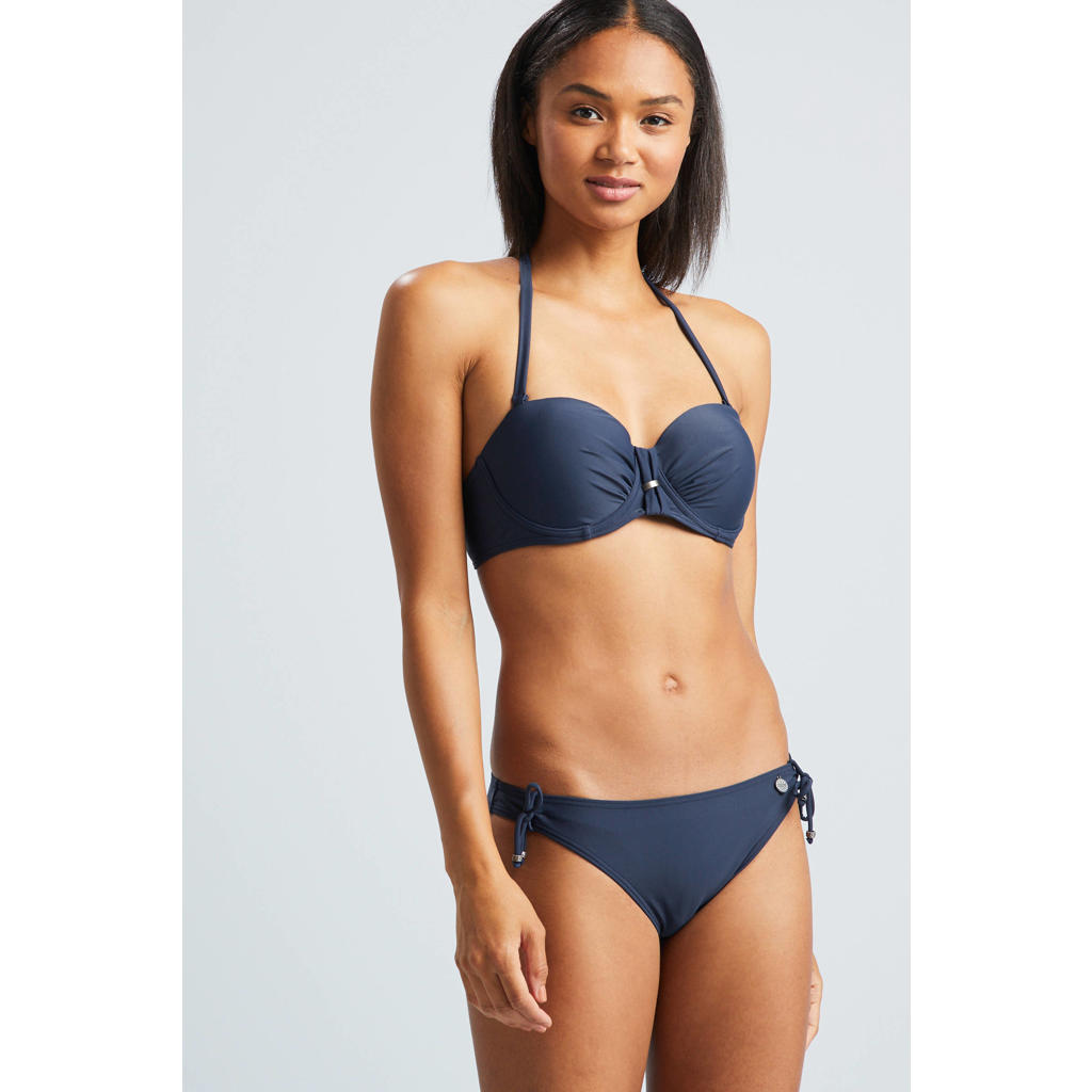 Beachlife voorgevormde strapless bandeau bikinitop donkerblauw