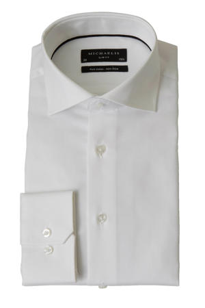 slim fit oxford strijkvrij overhemd wit
